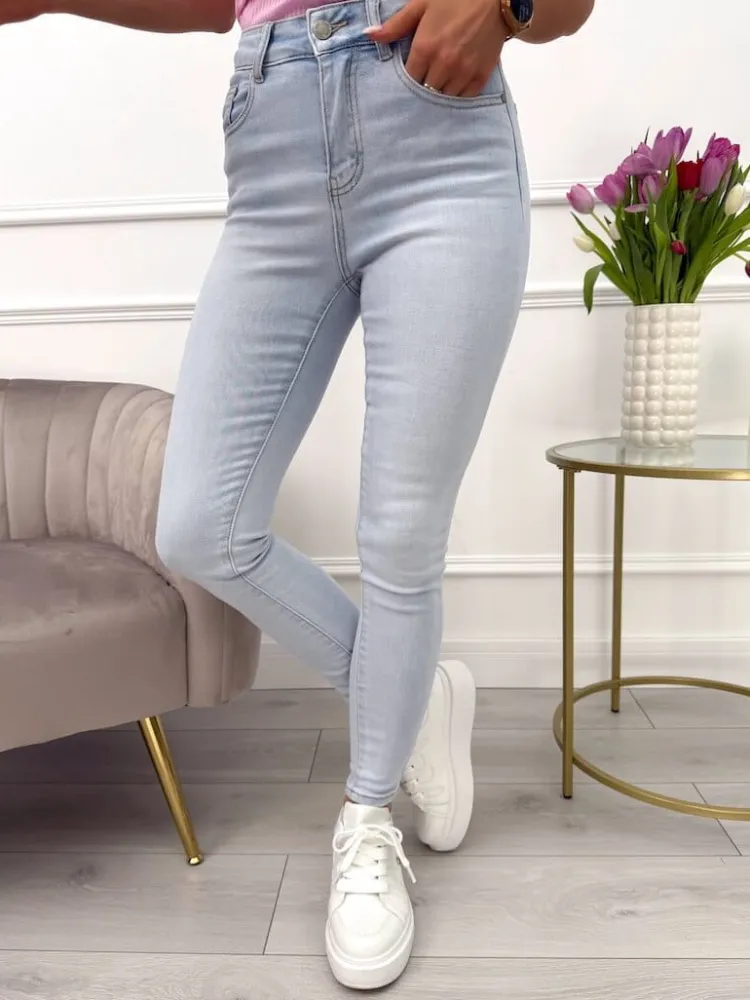 Błękitne Spodnie 13651-401-B|Modna Kiecka Outlet