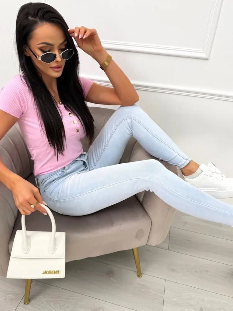 Błękitne Spodnie 13651-401-B|Modna Kiecka Outlet