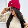 Bordowa Czapka 13299-334-C|Modna Kiecka Outlet
