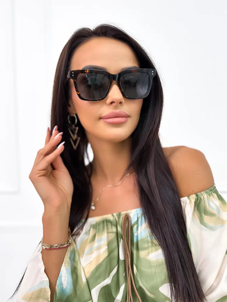 Brązowe Okulary Przeciwsłoneczne 10457-334-B|Modna Kiecka Fashion