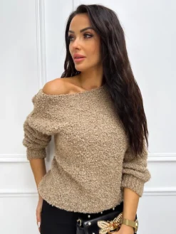 Brązowy Sweterek 13296-344-B|Modna Kiecka Hot