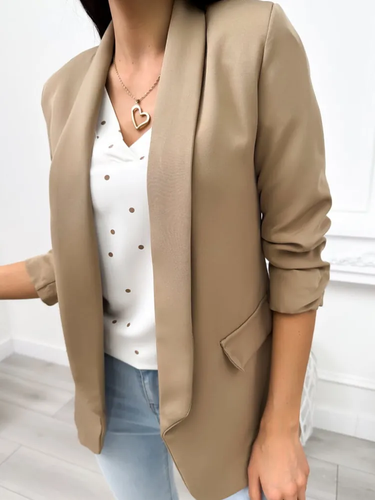 Cappuccino Klasyczna Marynarka 11460-127-R|Modna Kiecka Sale