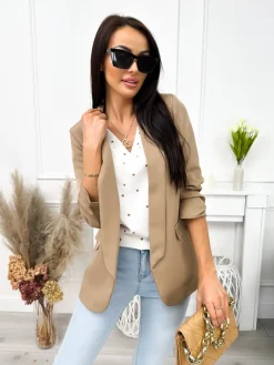 Cappuccino Klasyczna Marynarka 11460-127-R|Modna Kiecka Sale