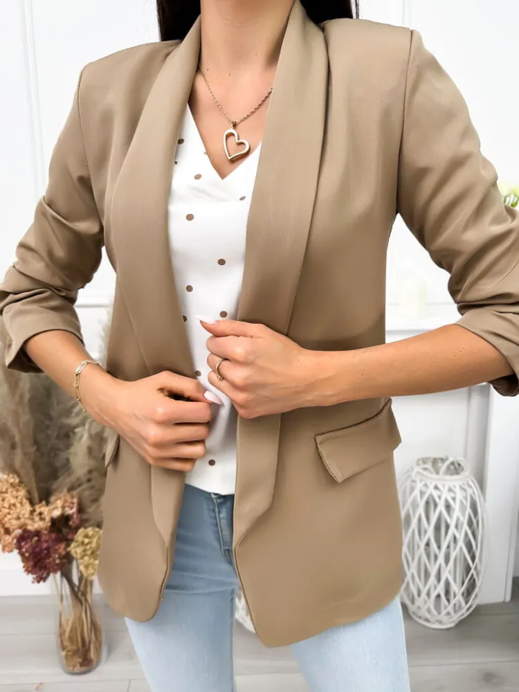 Cappuccino Klasyczna Marynarka 11460-127-R|Modna Kiecka Sale