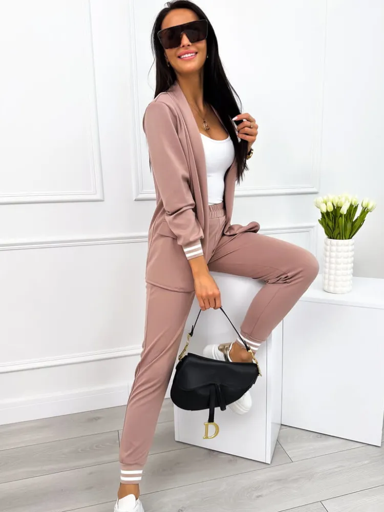 Cappuccino Komplet Marynarka + Spodnie 11442-404-I|Modna Kiecka Best