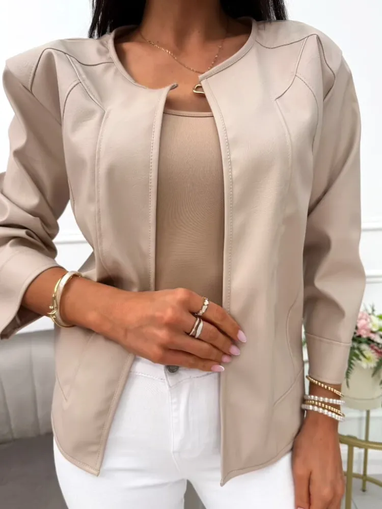 Cappuccino Narzutka z Ekoskóry 11464-225-N|Modna Kiecka Clearance