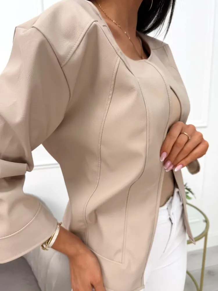 Cappuccino Narzutka z Ekoskóry 11464-225-N|Modna Kiecka Clearance