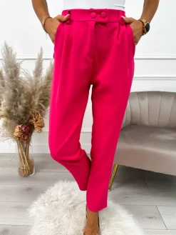 Ciemnoróżowe Spodnie 9740-169-I|Modna Kiecka Fashion