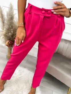 Ciemnoróżowe Spodnie 9740-169-I|Modna Kiecka Fashion