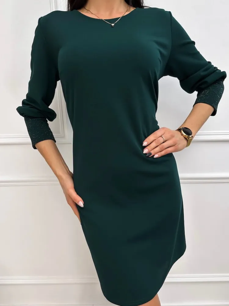 Ciemnozielona Sukienka 11440-318-G|Modna Kiecka Fashion