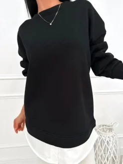 Czarna Bluza Oversize 13445-418-C|Modna Kiecka Outlet