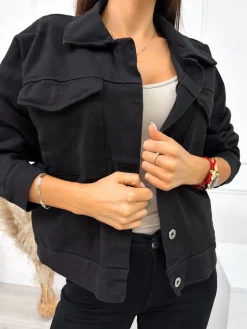 Czarna Kurteczka 10709-247-C|Modna Kiecka Discount