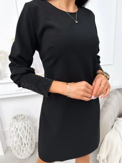 Czarna Sukienka 11440-318-B|Modna Kiecka Hot