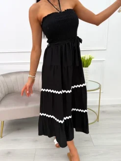 Czarna Sukienka bez Rękawów 14022-74-C|Modna Kiecka Fashion