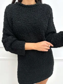 Czarna Sweterkowa Sukienka/Tunika 13370-242-C|Modna Kiecka Best