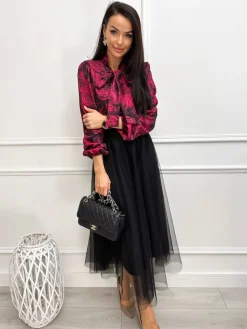 Czarna Tiulowa Spódnica 13274-86-C|Modna Kiecka Fashion