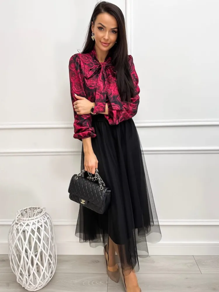 Czarna Tiulowa Spódnica 13274-86-C|Modna Kiecka Fashion