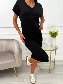 Czarny Komplet Bluzeczka + Sukienka 13790-190-B|Modna Kiecka Fashion