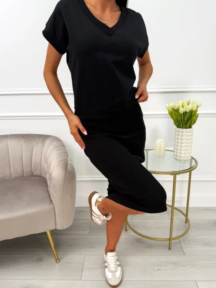 Czarny Komplet Bluzeczka + Sukienka 13790-190-B|Modna Kiecka Fashion
