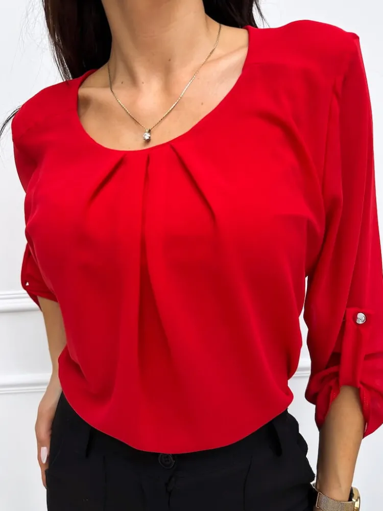 Czerwona Bluzka 13298-112-B|Modna Kiecka Best
