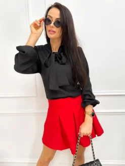 Czerwona Plisowana Spódniczka Mini 13264-131-C|Modna Kiecka Clearance