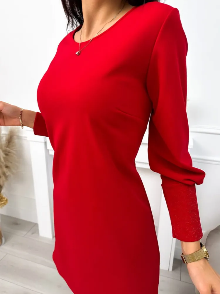 Czerwona Sukienka 11440-318-C|Modna Kiecka Clearance