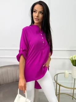 Fioletowa Asymetryczna Bluzka 13718-142-C|Modna Kiecka Fashion