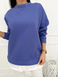 Fioletowa Bluza Oversize 13445-418-E|Modna Kiecka New