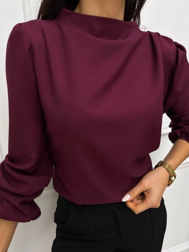Fioletowa Klasyczna Bluzka 13284-315-C|Modna Kiecka Clearance