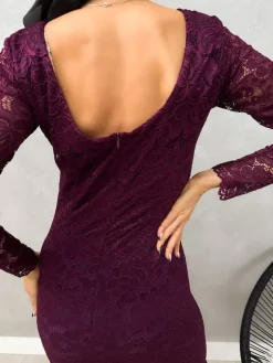 Fioletowa Koronkowa Sukienka Maxi 13227-184-A|Modna Kiecka Outlet