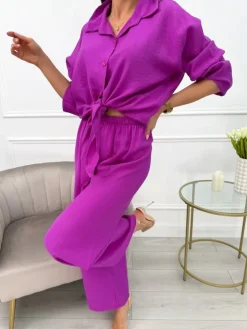 Fioletowy Luźny Komplet 13725-117-C|Modna Kiecka Fashion