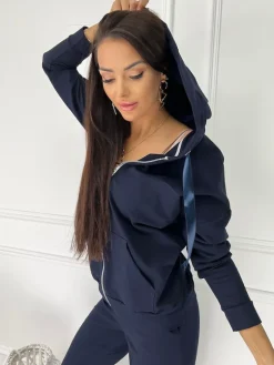 Granatowy Komplet Dresowy 11419-503-I|Modna Kiecka Fashion