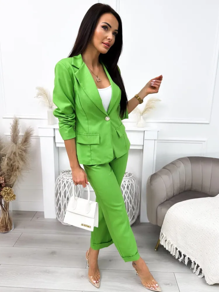 Jasnozielone Spodnie 11992-522-C|Modna Kiecka Hot