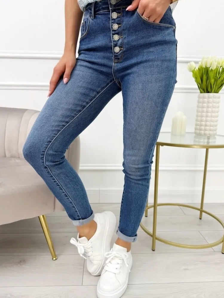 Jeansowe Spodnie z Kieszeniami 13660-533-Q|Modna Kiecka Sale