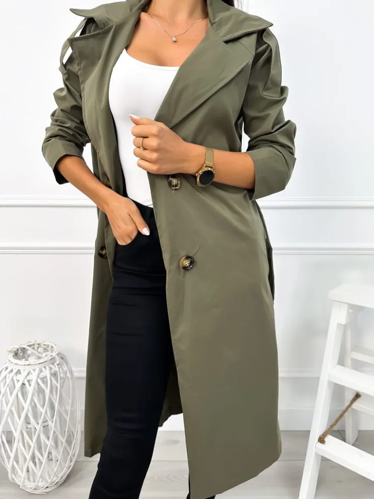 Khaki Trencz 12112-205-C|Modna Kiecka Best