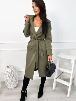 Khaki Trencz 12112-205-C|Modna Kiecka Best