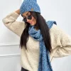 Kobaltowy Komplet Czapka + Szalik 13303-334-E|Modna Kiecka Online