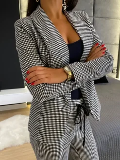 Marynarka w Kratę 11801-244-Q|Modna Kiecka Discount