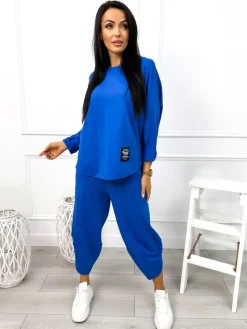 Niebieski Komplet Bluzka + Spodnie 12783-179-I|Modna Kiecka Best