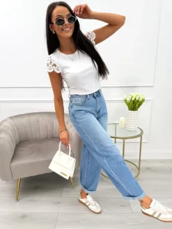 Niebieskie Spodnie o Kroju Mom Jeans 13828-269-B|Modna Kiecka Clearance