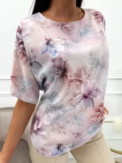 Pastelowa Bluzeczka w Kwiaty 13730-114-Q|Modna Kiecka Sale