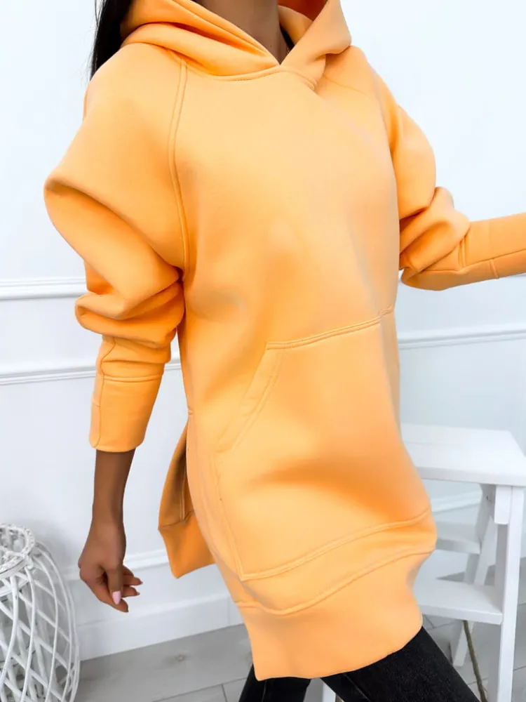Pomarańczowa Bluza Oversize 11664-22-G|Modna Kiecka Clearance