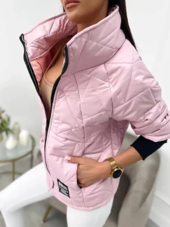 Pudrowa Kurtka 9734-254-A|Modna Kiecka Online