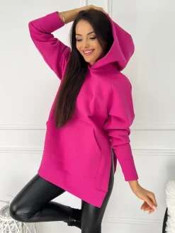 Różowa Bluza Oversize 11664-22-B|Modna Kiecka Sale