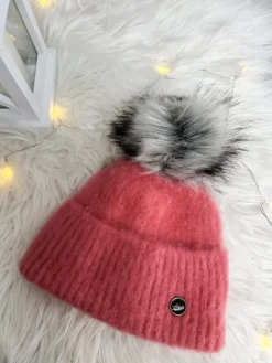 Różowa Czapka z Pomponem 13300-334-E|Modna Kiecka Discount