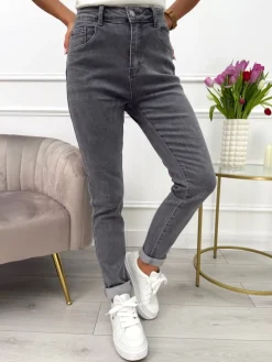 Szare Spodnie 13648-37-B|Modna Kiecka Discount