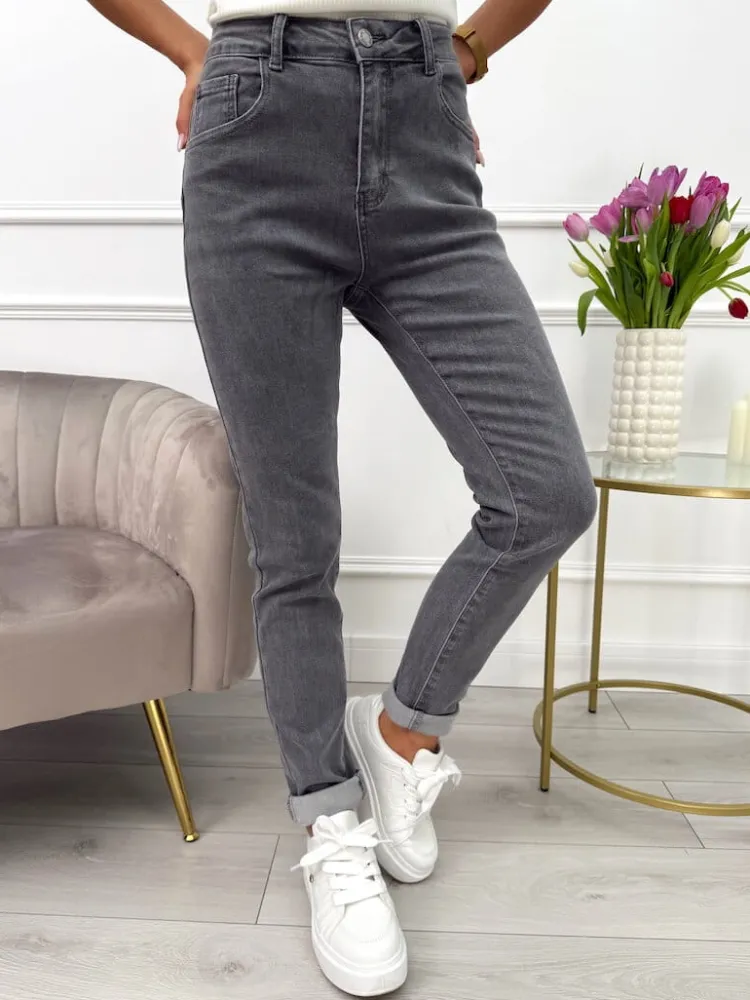 Szare Spodnie 13648-37-B|Modna Kiecka Discount