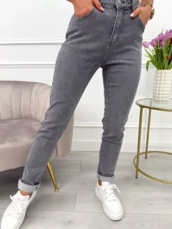 Szare Spodnie 13648-37-B|Modna Kiecka Discount