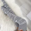 Szare Świąteczne Zakolanówki 10924-334-D|Modna Kiecka Fashion