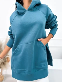 Turkusowa Bluza Oversize 11664-22-C|Modna Kiecka Hot